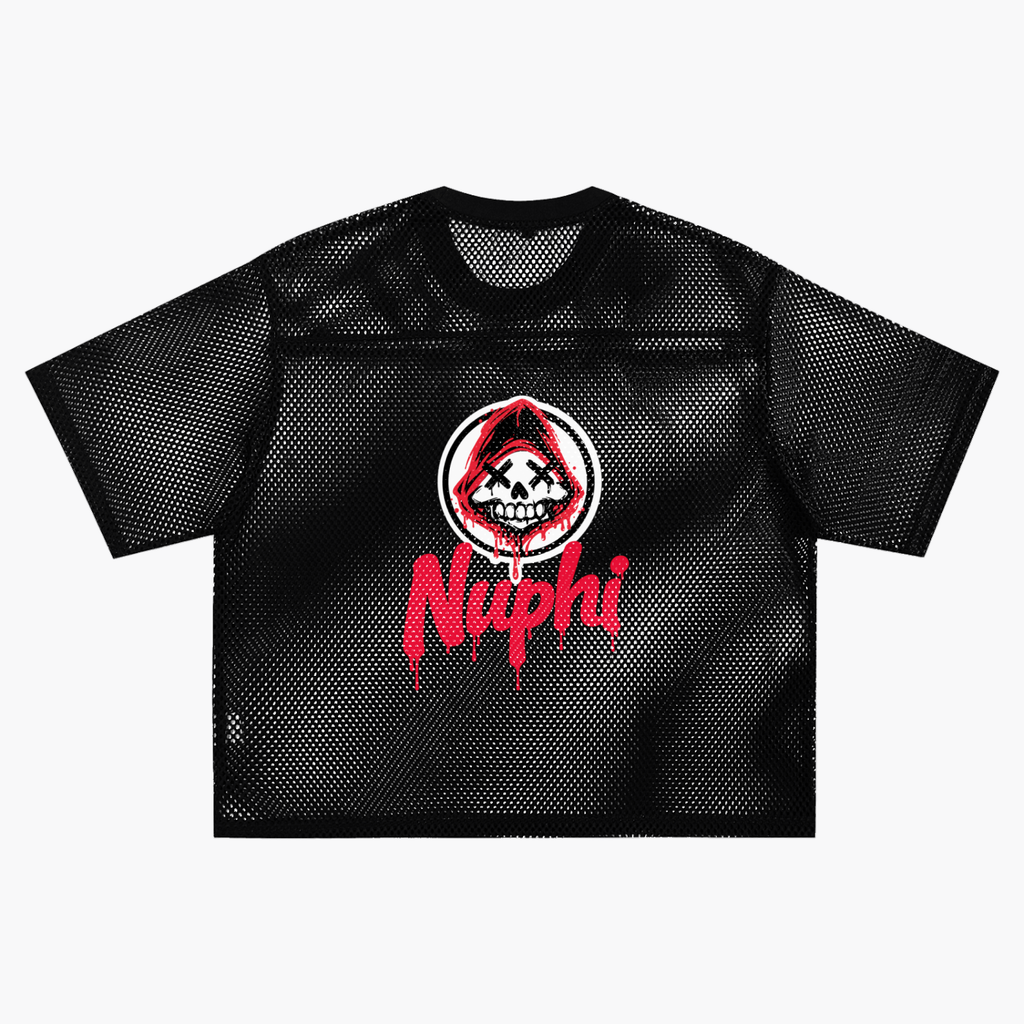 RW Skull Logo See-through Boxy Net T-Shirt